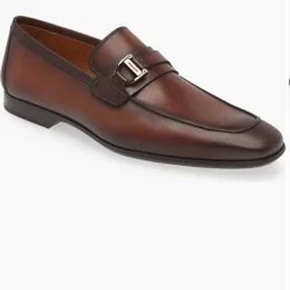 Magnanni Mens Burgundy Leather Buckle Loafers Dress Shoes Size 12 25742 Portugal